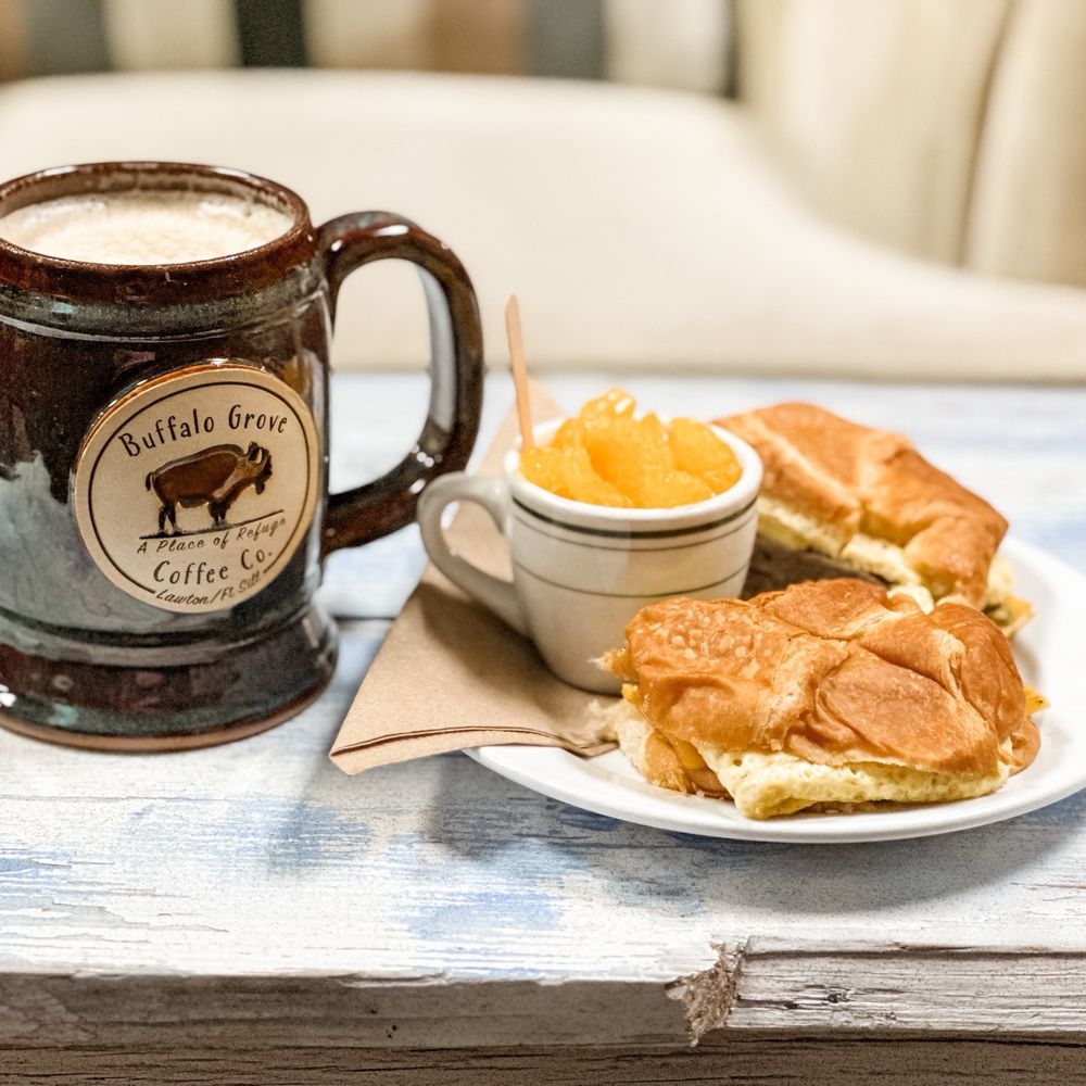 Buffalo Grove Coffee - Mocha and Breakfast Sandwich - Coffee & Tea Near Me - Lawton, Oklahoma Buffalo Grove Coffee - Mocha and Breakfast Sandwich - Coffee & Tea Near Me - Lawton, Oklahoma