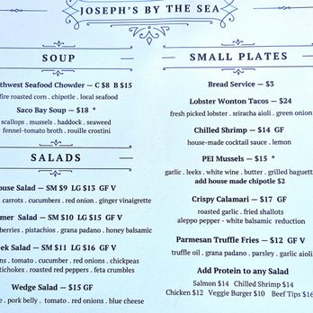 Joseph's By The Sea - Menu: Top - New American Near Me - Old Orchard Beach, Maine Joseph's By The Sea - Menu: Top - New American Near Me - Old Orchard Beach, Maine