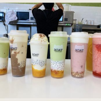 3CAT Handcrafted Beverage - Can you name all these boba tea that I ordered? Get it right, your next drink is on me! ;D - Bubble Tea Near Me - Arcadia, California