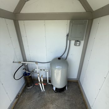 Huston's Water Solutions - Complete water well pump system in a premium insulated well house with dedicated electrical panel. - Water Purification Services Near Me - Anderson, Missouri Huston's Water Solutions - Complete water well pump system in a premium insulated well house with dedicated electrical panel. - Water Purification Services Near Me - Anderson, Missouri