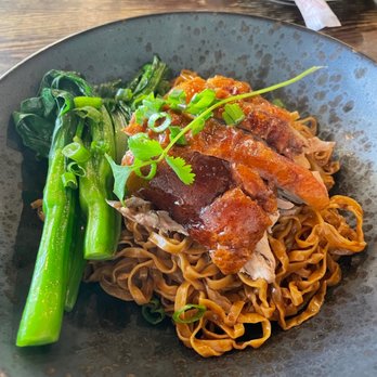 Noodle Station - 12. Roast Duck Dried Egg Noodles in XO Sauce - Asian Fusion Near Me - Daly City, California Noodle Station - 12. Roast Duck Dried Egg Noodles in XO Sauce - Asian Fusion Near Me - Daly City, California