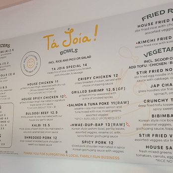 Ta Joia - Menu - Asian Fusion Near Me - Bothell, Washington
