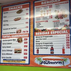 Refresqueria Las Palmeras - Menu