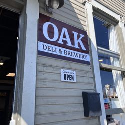 Oak Deli & Brewery - Outside signage