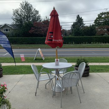 Hampton Coffee Company - Outdoor table (one of several). - Cafes Near Me - Aquebogue, New York Hampton Coffee Company - Outdoor table (one of several). - Cafes Near Me - Aquebogue, New York