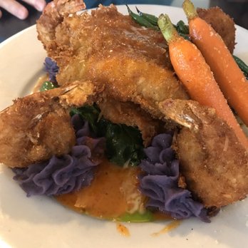 Kula Bistro - Seafood platter with purple sweet potato - Italian Near Me - Kula, Hawaii Kula Bistro - Seafood platter with purple sweet potato - Italian Near Me - Kula, Hawaii