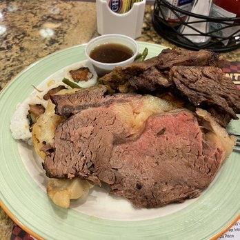 Garden Buffet - Prime rib dinner. It was not the most tender but it was a decent meal. They gave 3 different sauces. I had au jus. - Buffets Near Me - Las Vegas, Nevada