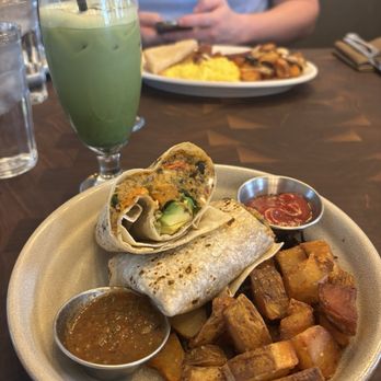 The Henry - Quinoa burrito no eggs and pushing daisies matcha - New American Near Me - Phoenix, Arizona The Henry - Quinoa burrito no eggs and pushing daisies matcha - New American Near Me - Phoenix, Arizona