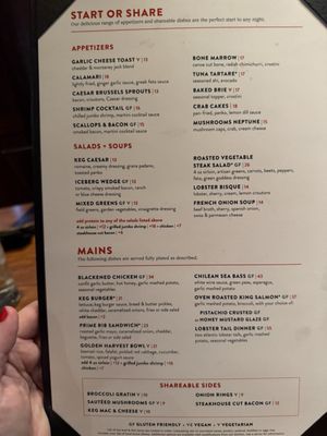 Menu photo 1 The Keg Steakhouse + Bar - Tempe Tempe, AZ