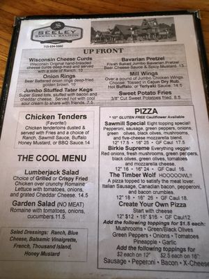 Menu photo 2 Sawmill Saloon Hayward, WI