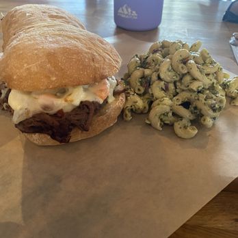 Ploughman's Deli & Cafe - Italian Beef w Pasta salad - Cafes Near Me - Houston, Texas
