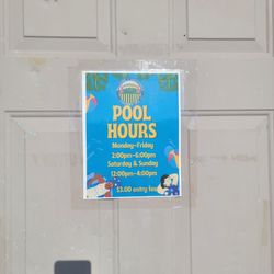 Williams Swimming Pool - Pool hours June 2025