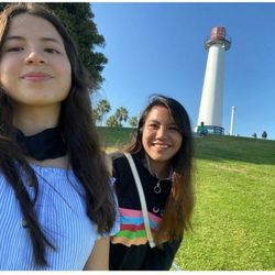 English Los Angeles - Me (left) and my English teacher (right).