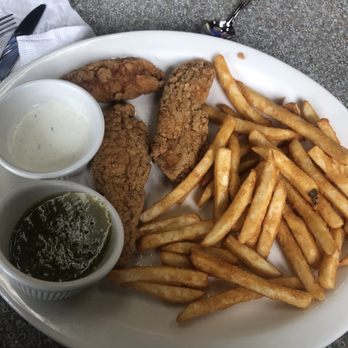 Cheliz Restaurant - Chicken strips ps it comes with 4 I just had 3 in the pic - Breakfast & Brunch Near Me - Highland, California Cheliz Restaurant - Chicken strips ps it comes with 4 I just had 3 in the pic - Breakfast & Brunch Near Me - Highland, California