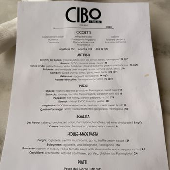 Cibo Italia - Dinner menu - Italian Near Me - University City, Missouri