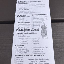 Breakfast menu- prices are very reasonable!