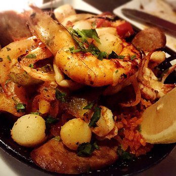 Itto's Tapas - Spanish Paella (gf): Arroz, prawn, scallop, squid, linguisa, house made chorizo - Moroccan Near Me - Seattle, Washington