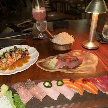 Baoli Miami - Shrimp  Nigiri sampler  Toro Nigiri  coconut rice - Bars Near Me - Miami Beach, Florida
