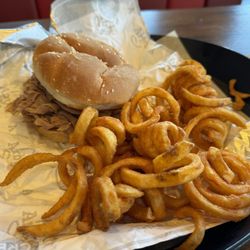 Arby's - Roast beef sandwich and curly fries. Can't go wrong. Ever.