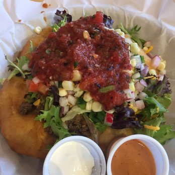 Tocabe An American Indian Eatery - Ground bison with sour cream and chipotle sauce on the side - American Near Me - Denver, Colorado Tocabe An American Indian Eatery - Ground bison with sour cream and chipotle sauce on the side - American Near Me - Denver, Colorado