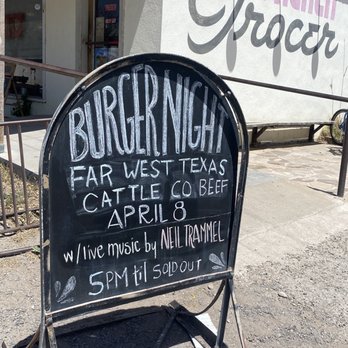 French Co Grocer - Burger Night - Grocery Near Me - Marathon, Texas French Co Grocer - Burger Night - Grocery Near Me - Marathon, Texas