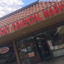 Lucky Oriental Market - The front of the store. Its in the corner of Pho restaurant & Stater bros