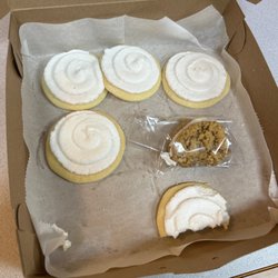 The Bakery House & Catering - Oatmeal cream pie and iced sugar cookies.