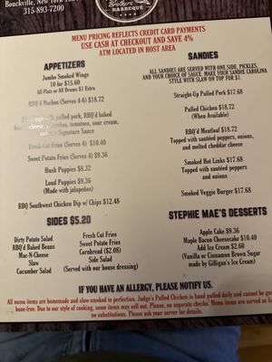 Menu photo 5 Ray Brothers Barbeque Bouckville, NY