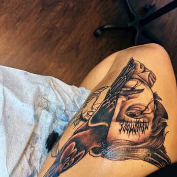 Gilded Rose Tattoo - Edgar Allan Poe tattoo in progress - Tattoo Near Me - San Diego, California Gilded Rose Tattoo - Edgar Allan Poe tattoo in progress - Tattoo Near Me - San Diego, California