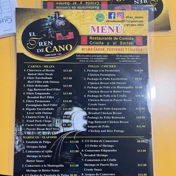 El Tren de Cano - Menu - Caribbean Near Me - Manati, Puerto Rico