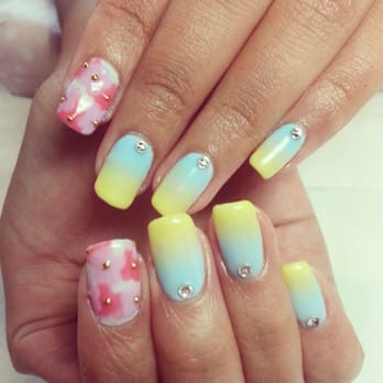 Jen Ko Nails - Bright summer colors with flower design! - Nail Salons Near Me - Arcadia, California