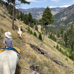 Horseback riding with Rockin' HK in Yellowstone National Park.