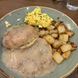 Biscuits & Turkey Sausage Gravy With Eggs