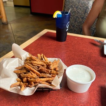 Wild River Medford - The fries are coated in chicken batter! They taste like mojo potatoes at Shakey's for reference. WINNER! - Pizza Near Me - Medford, Oregon Wild River Medford - The fries are coated in chicken batter! They taste like mojo potatoes at Shakey's for reference. WINNER! - Pizza Near Me - Medford, Oregon