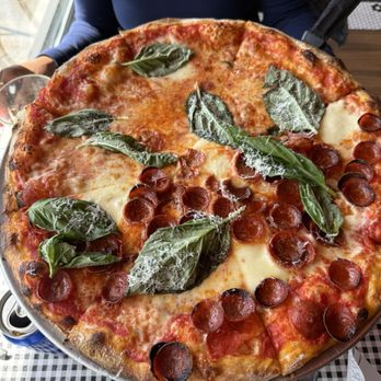 Café Carmela - Half plain, half pepperoni pizza - Italian Near Me - Philadelphia, Pennsylvania Café Carmela - Half plain, half pepperoni pizza - Italian Near Me - Philadelphia, Pennsylvania