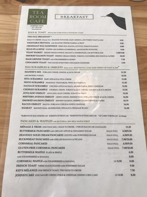 Menu photo 4 Tea Room Cafe Petaluma, CA