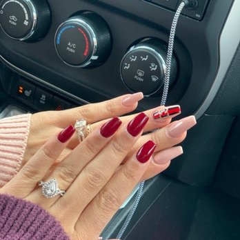 Tip Top Nails - I got the Gucci shellac nails and my friend got the acrylic maroon nails .. beautifully Done - Nail Salons Near Me - Dearborn Heights, Michigan