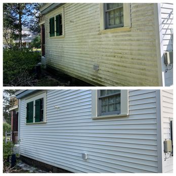 Great American Outdoor Works - Before and after pressure washing - Gutter Services Near Me Great American Outdoor Works - Before and after pressure washing - Gutter Services Near Me