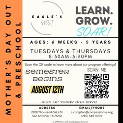Eagle's Nest - Enroll today for Fall 2025 and Spring 2026! $100 Registration Tuition $250/month