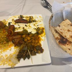 Buffet with fresh naan
