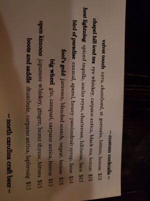 Menu photo 8 Hawthorne & Wood Chapel Hill, NC