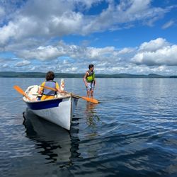 Pine Island Camp - rowing in the dories