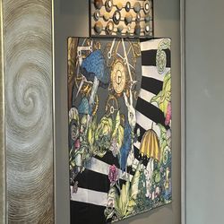 Rush Hour Live Escape Games - The hall that leads to Alice in Wonderland mural on the wall outside of the rooms.