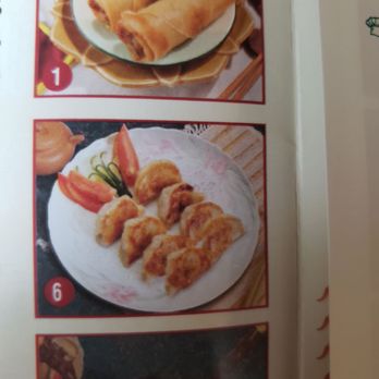 Deng's Garden - This is the menu photo of what looks like normal "real" pot stickers.  Not what I got - Chinese Near Me - Indianola, Iowa