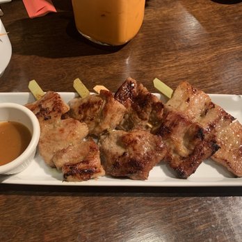 Laughing Monk Cafe - Moo Ping - Sushi Bars Near Me - Boston, Massachusetts