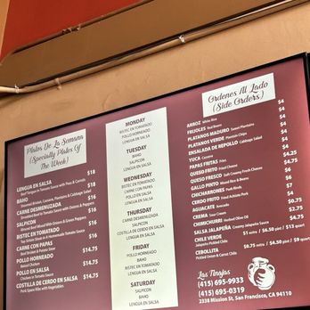 Las Tinajas Restaurant - Menu - Latin American Near Me - San Francisco, California Las Tinajas Restaurant - Menu - Latin American Near Me - San Francisco, California