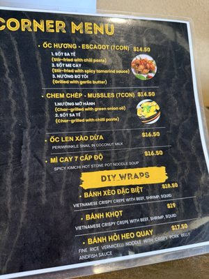 Menu photo 4 Saigon Corner San Diego, CA