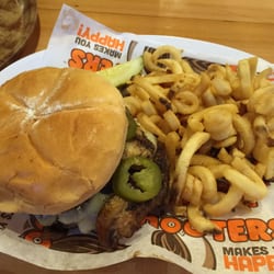 Mushroom and Swiss burger, added jalapeños.