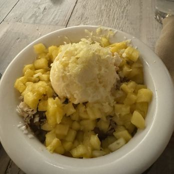 Tribe at Riverwalk - Dessert Bread Pudding and pineapple with ice cream - New American Near Me - Castle Rock, Colorado Tribe at Riverwalk - Dessert Bread Pudding and pineapple with ice cream - New American Near Me - Castle Rock, Colorado