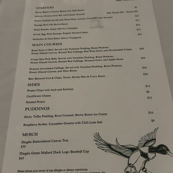 Dingles Public House - Menu - Gastropubs Near Me - San Francisco, California